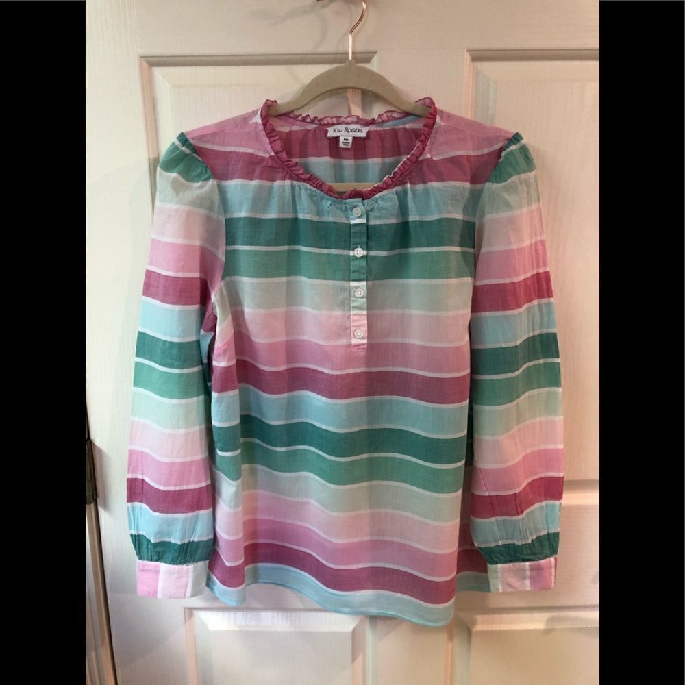 Kim Rogers striped cotton blouse